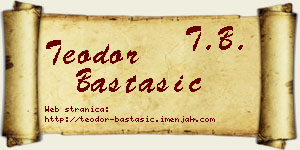 Teodor Bastašić vizit kartica